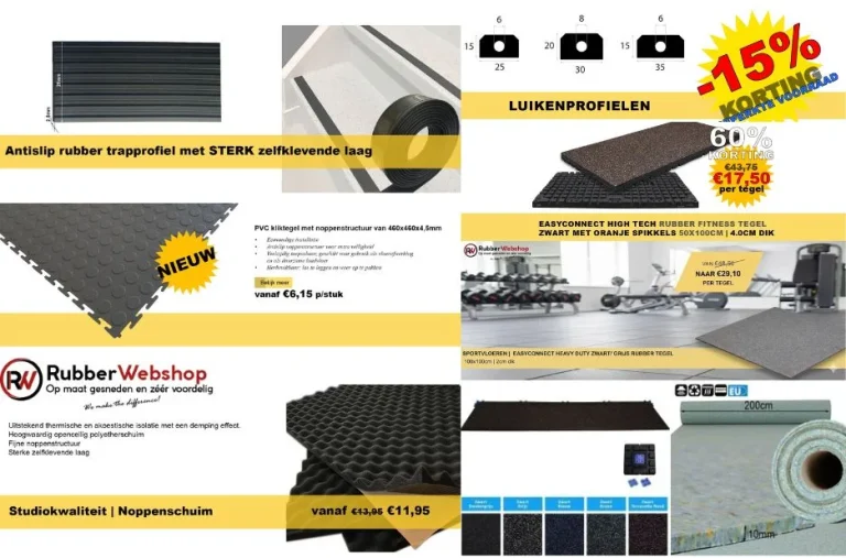 Rubber op rol kopen – Groot assortiment rubberen producten bij Rubberwebshop.nl